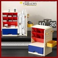 ราคา กล่องเก็บ TABLEZO ถังเก็บเดสก์ท็อปดินสอที่ใส่ดินสอ ความจุขนาดใหญ่ DIY ปากกาคอนเทนเนอร์ยืดหยุ่นขยายรูบอร์ดสํานักงาน (50162401466)
