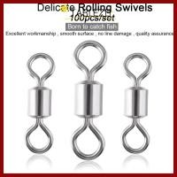 ราคา จัดส่งจากประเทศไทยTABLEZO 100 ชิ้น ล็อตตกปลา Rolling Swivel Connector หลายขนาดอุปกรณ์ตกปลาแบริ่ง Barrel Rolling Swivels (49311752894)