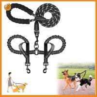 ราคา สายจูงสุนัขคู่สายจูงสัตว์เลี้ยงคู่ 360 หมุนไม่มี Tangle Bungee Shock Absorbing สะท้อนแสงสําหรับสุนัขขนาดกลางขนาดใหญ่เดิน (40630136895)