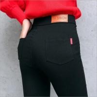 ราคา กางเกงยีนส์ผู้หญิง เอวสูง ทรงเดฟยืด สีดำ ใส่ทำงาน (51011142948)