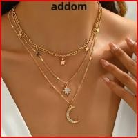 ราคา ADDOM Pentagram Moon สร้อยคอป้องกันภูมิแพ้ฝังเพชรหลายชั้นสร้อยคอโลหะผสม Colorfast สร้อยคอผู้หญิง Holiday Travel (54111266227)