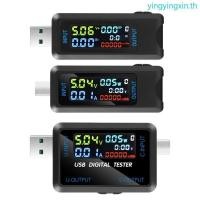 ราคา YIN ประเภท C เครื่องทดสอบ USB หน้าจอสี LCD มัลติมิเตอร์แบบดิจิตอล USB C แรงดันไฟฟ้าโวลต์มิเตอร์ Amp โวลต์เครื่องตรวจจับแอมป์มิเตอร์ (56110421264)