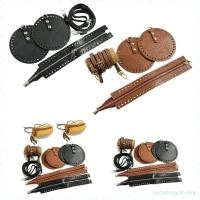 ราคา SzlztmyeeMY ชุดทํากระเป๋า DIY สุกกระเป๋าหนัง PU Maker อุปกรณ์ถักพร้อมสายคล้องไหล่ซิปทนทานสําหรับหัตถกรรมเหมาะสําหรับ Begin (49361002427)