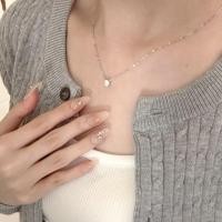 ราคา สร้อยคอเพชรโมอีสMoissaniteสี่หนามเตย เงินแท้ S925 เคลือบทองคำขาว (49662341494)