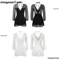ราคา NIUYONI ชุดว่ายน้ำวันพีซ V โค้ลูกไม้ ออกแบบแขนยาว แฟชั่นตาข่าย Breast gathering Breathable Backless สำหรับวันหยุดฤดูร้อนและชายหาด (49858822655)