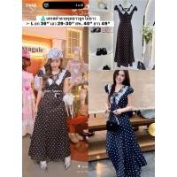 ราคา เดรสดำลายจุดขาวลูกไม้ขาว L อก 36 เอว 29 30 สพ 40 ยาว 49 งานป้าย สั่งแล้วห้ามยกเลิก (47007865722)