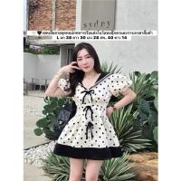 ราคา เซตเสื้อลายจุดคอปกทหารเรือแต่งโบว์แขนตุ๊กตาและกางเกงขาสั้นดำ L อก38ยาว30เอว28สพ 40ยาว14 ป้าย VG สั่งแล้วห้ามยกเลิก (46656919630)