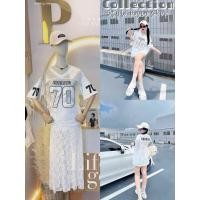 ราคา เสื้อลูกไม้ปัก 70 สีขาวป้ายร้าน กระโปรงยาวลูกไม้ขาว CARARARI (24286868764)