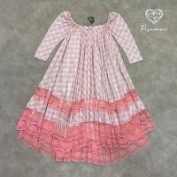 ราคา เดรสลายสก๊อตชมพูชายลูกไม้L (13430479502)
