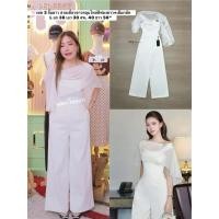 ราคา เซต 3 จั้มยาว สายเดี่ยวขาวคลุมไหล่ชีฟองขาว เข็มกลัด L อก 36 เอว 30 สพ 40 ยาว 56 ป้ายSW (57351063538)