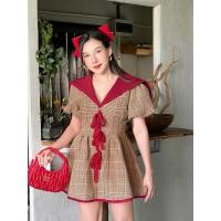 ราคา เซทมินิเดรมแขนตุ๊กตาคอปกตารางน้ำตาลโบว์และขาสั้น L อก 36 38 เอว 32 ยาว 30เอว 30 สพ 40 ยาว 14 VG สั่งแล้วห้ามยกเลิก (24640741481)