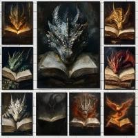 ราคา ขนาดใหญ่มังกรอ่านหนังสือโปสเตอร์ไม่มีกรอบผ้าใบจิตรกรรมสําหรับตกแต่งผนังบ้าน (57761855837)