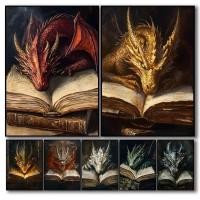 ราคา โปสเตอร์มังกรลึกลับ Dark Academy ไม่มีกรอบผ้าใบภาพวาด Preppy Home Room Decor (55860104632)