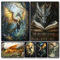 ราคา โปสเตอร์มังกรตะวันตกแฟนตาซีและลึกลับไม่มีภาพวาดผ้าใบกรอบสําหรับตกแต่งผนังบ้าน (51059997422)