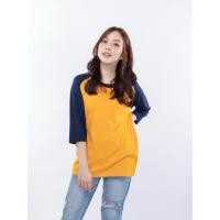 ราคา สโลปแขนสามส่วนเหลืองแขนกรมสไตล์วินเทจunisex (57112088899)