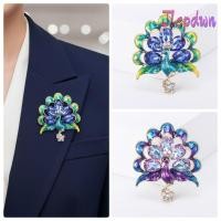 ราคา JEPDWN เข็มกลัดนกยูง ประกายเสื้อผ้าตกแต่งนกยูง Rhinestone เข็มกลัด Retro สีนกยูงเครื่องประดับสัตว์คริสตัล Pin ผู้หญิง (47761411981)