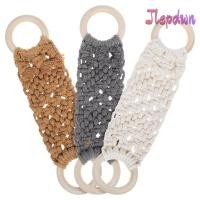 ราคา JEPDWN ไม้แขวนเสื้อมือ แหวนไม้เชือกฝ้าย Macrame ผู้ถือผ้าเช็ดตัว ทอมือสไตล์ Boho แขวนผนังผ้าเช็ดตัวผู้ถือแหวน Washroom (43381443416)
