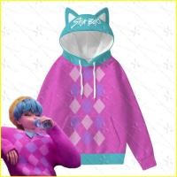 ราคา YT2 K Pop Demon Hunters Saja Boys พัดลมเด็กทารกสนับสนุนหูแมว hoodie เสื้อกันหนาว YT2 (48912585332)
