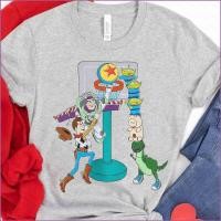 ราคา YT2 ตลก Toy Story 5 กลุ่มบาสเกตบอลผ้าฝ้าย Tee Buzz Woody Slinky Aliens Rex เสื้อยืด YT2 (47512537845)