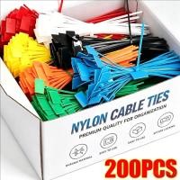 ราคา 50 100 200 ชิ้น สีสันพลาสติกไนลอนสายผูก Self Locking Writable Wire Management Markers เครือข่าย Loop สายรัดลวดกันน้ํา (48111841900)