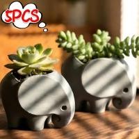 ราคา 1 5 ชิ้นพลาสติก 3D พิมพ์ช้างกระถางดอกไม้ Succulent Planter แจกันหรือที่ใส่ดินสอ Mini Elephant Planter หม้อตกแต่งสํานักงาน (46562128867)