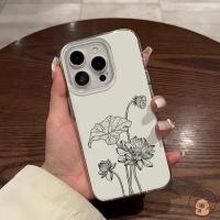 ราคา สําหรับ Redmi K90 Pro Max K80 K70 K70E K60 K60E K50 K50i K40 K40S K30 K30i Pro Ultra Gaming 5G 4G เคสโทรศัพท์สายสีดํา Lotus ดอกไม้ Elegant สาวเรียบง่ายสีขาวกรณี (45712007685)