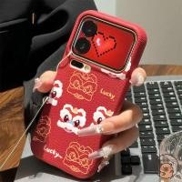 ราคา สําหรับ Huawei Pura 90 Nova 15 Mate 80 Pro Max Ultra 14 Lite 70 Air Pura90 เคสโทรศัพท์ไวน์แดงสีเหลือง Waking Lion Dance ตรุษจีนน่ารักการ์ตูนสีดํา Soft Casing Case Cover (45409771767)