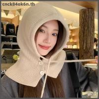 ราคา หมวกไหมพรมไหมพรมถักอบอุ่นสำหรับผู้หญิงหมวกแบบสวมหัวคอชิ้นเดียวสีทึบหมวกแคชเมียร์กลางแจ้ง (47209567673)