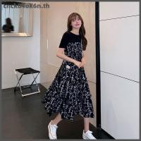 ราคา CNC ชุดเดรสยาวปานกลางพิมพ์ลายดอกไม้สไตล์โบฮีเมียนลำลองใส่ได้ทุกวันชุดฤดูร้อน (48261173849)