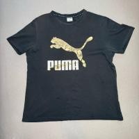ราคา เสื้อยึดมือสองสภาพดี สีดำแบรนด์กีฬา Puma สกรีนฟรอยด์สีทอง (48512679743)