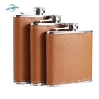 ราคา OKHOBBY ขวดสะโพก 6 7 8oz Leakproof ขวดเหล้า Drinkware สแตนเลสหนังห่อ Whisky Flagon งานแต่งงาน (46511346243)
