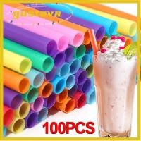 ราคา GUSTAVA 100 ชิ้นหลอดดื่ม อุปกรณ์ปาร์ตี้อุปกรณ์บาร์ฤดูร้อนพลาสติกหลอดใช้แล้วทิ้ง หลากสีขนาดใหญ่ 19 ซม หลอด MilkTea (54161703118)