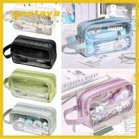 ราคา กระเป๋าดินสอ GUSTAVA กระเป๋านักเรียน 3 ชั้นน่ารัก กล่องเครื่องเขียนโปร่งใสความจุขนาดใหญ่แบบพกพา นักเรียน (51412097805)