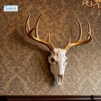 ราคา szsirui เหมือนจริง 3D สัตว์กะโหลกเครื่องประดับติดผนังเรซิ่นหัวกวางประติมากรรมตกแต่งห้องวินเทจสําหรับตกแต่งบ้านภายใน (48058538878)