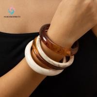ราคา แฟชั่นเชื่อมต่อกําไลข้อมือกลม สายรัดข้อมือสร้อยข้อมือเรซินโบฮีเมีย แหวนมือหรูหราวางซ้อนกันได้ มุคัลเลอร์ เรขาคณิตสร้อยข้อมือสา (57762289268)