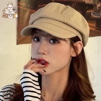 ราคา ผู้หญิงs Retro Newsboy Cap สีทึบ 8 Panel Beret หมวก ปรับ Casual Baker Boy Cap (43930699584)
