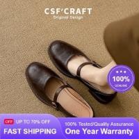 ราคา พร้อมสต็อก รุ่นหนังแกะ แฮนด์เมดพื้นนิ่มสายหัวเข็มขัดแบนรองเท้าแมรี่เจนผู้หญิง2026รองเท้าปากตื้นแบบใหม่ส้นหนารองเท้าหนังขนาดเล็ (49161159573)
