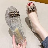 ราคา รองเท้าแตะผู้หญิง สร้อยส้นลิ่ม ลายปลาปากกลวง ทำจากพลาสติก สวมใส่สบายในหน้าร้อนและเหมาะสำหรับการใช้งานภายนอก (40279682160)