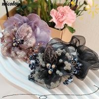 ราคา NICOLOO เชือกคาดผมดอกไม้ ยางรัดผมลายดอกไม้เทียม Organza ยางรัดผมยางยืดลูกไม้ขนาดใหญ่หรูหราเครื่องประดับผม (57961346950)
