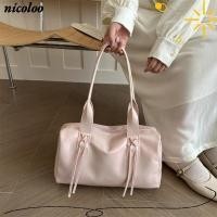 ราคา กระเป๋าหมอน นิโคโล กระเป๋าสะพายปิดซิปทรงหมอน กระเป๋าถือผู้หญิงความจุขนาดใหญ่หนัง ปู่ (57911882023)