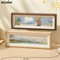 ราคา นิโคโล กรอบรูปแสดง กรอบรูปสี่เหลี่ยมผืนผ้าไม้ หลากสีมินิมอลตกแต่งงานปาร์ตี้กรอบรูปวินเทจ บ้าน (57911485002)