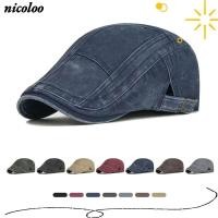 ราคา NICOLOO Denim Beret หมวก Retro Denim Newsboy หมวก Casual Adjustable Baker Peaked จิตรกรหมวกผู้หญิง (57111346648)