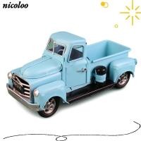 ราคา โมเดลรถ NICOLOO วัสดุเหล็ก โมเดลรถบรรทุกสไตล์ย้อนยุค ตุ๊กตาตกแต่ง สีฟ้าทํามือ ดีไซน์คลาสสิก งานฝีมือเหล็ก ของตกแต่งบ้าน (56761283751)