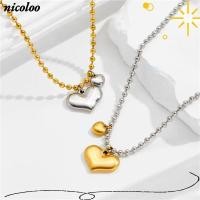 ราคา นิโคโล สร้อยคอจี้รูปหัวใจ สร้อยคอหัวใจเหล็กไทเทเนียมรูปหัวใจ แฟชั่นคู่โทนอเนกประสงค์หรูหราลูกปัดสร้อยคอเครื่องประดับอินเทรน (54512045283)