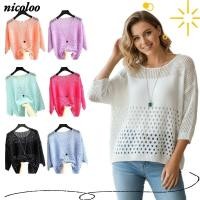 ราคา นิโคโลโล เสื้อไหมพรม กลวงออกโครเชต์ถักเสื้อสวมหัว แฟชั่นรอบคอ แบ็ตวิง แขนน้ําหนักเบากลวงออกด้านบนสบายๆทุกวัน (54261895372)