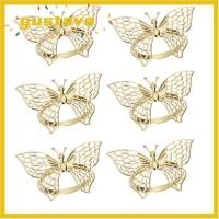 ราคา GUSTAVA 1 6 ชิ้น Hollow Butterfly ผ้าเช็ดปากแหวน ทอง Rose Gold Silver Butterfly Hollow Napkin แหวนผู้ถือร้านกาแฟ (49412187465)