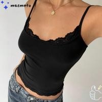 ราคา มาสมีโต เสื้อสายเดี่ยวตัดลูกไม้ เสื้อครอปเปลือยสลิมฟิต สายรัดสปาเก็ตตี้แขนกุด ยู คอสีทึบยกทรงสําหรับสวมใส่สบา (53360114405)