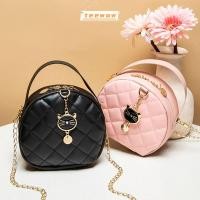 ราคา TEEWOW กระเป๋าถือทรงกลมผู้หญิงสุภาพสตรีแฟชั่นกระเป๋า Messenger เรียบง่าย (57012378281)