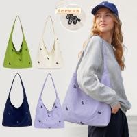 ราคา TEEWOW กระเป๋าสะพายไหล่ผู้หญิง Pony Pattern Buckle Design Tote Bag Simple Versatile Canvas Large Capacity Underarm Bag Work Travel Shopping (42081851794)