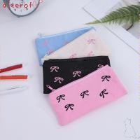 ราคา AFTEROF กระเป๋าเครื่องเขียน Bowknot Square Shape กระเป๋าปักน่ารัก ดินสอผ้าใบพิมพ์ลายน่ารัก (48311899598)
